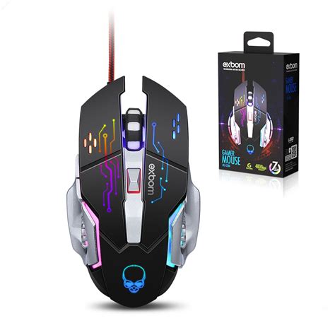 Mouse Gamer Es Led Rgb Dpi Ajust Vel Exbom Ms G