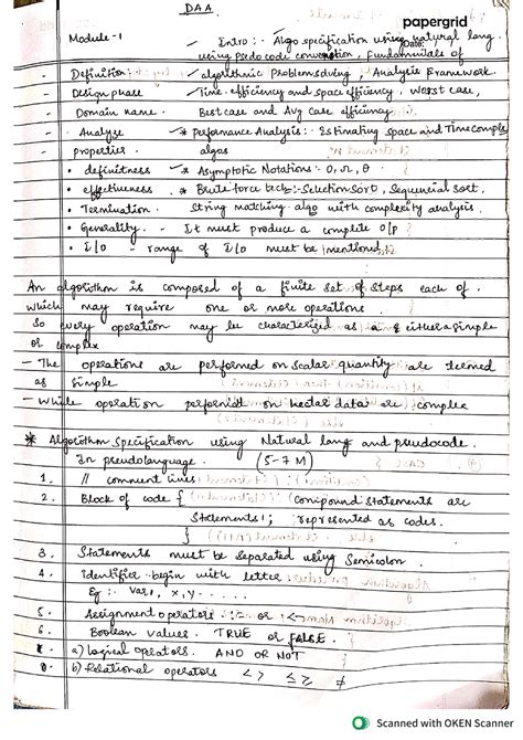 DAA Module 1 1 Design And Algorithm Analysis Studocu