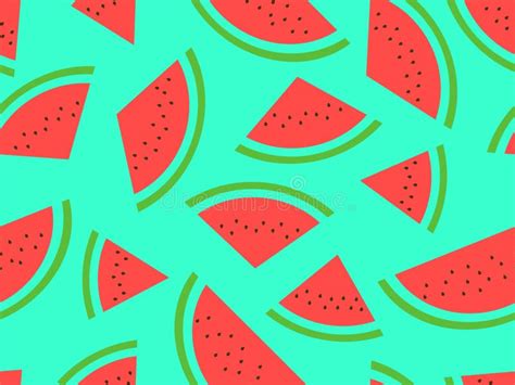 Seamless Pattern With Watermelon Slices Watermelon With Seeds