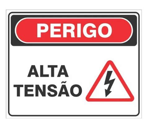 Placa Perigo Alta Tens O Cm Ps Mm Sinalplast Placa De