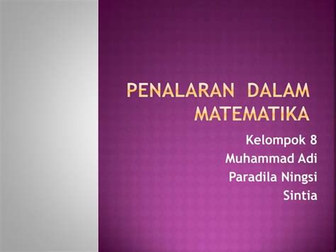 Ppt Singkat Penalaran Dalam Matematika Ppt