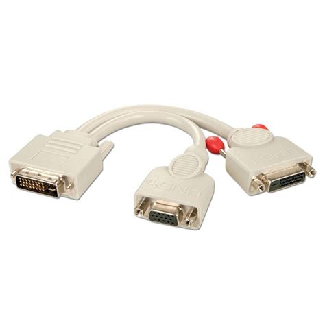 Dvi I Male To Dvi D Female Vga Female Splitter Cable From Lindy Uk