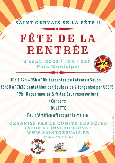 Fête De La Rentrée Comité Des Fêtes Saint Gervais