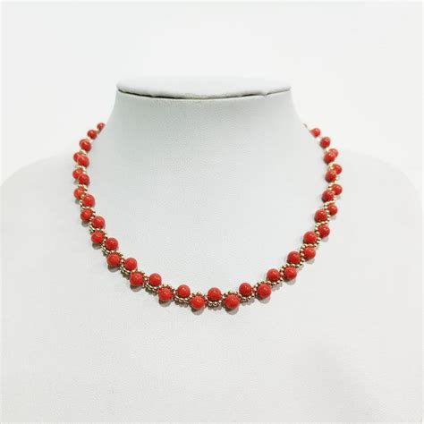 Sans Prix de Réserve Collier 18 carats Or jaune Corail Catawiki