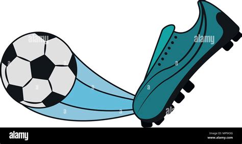 Soccer boot kicking ball Stock Vector Image & Art - Alamy