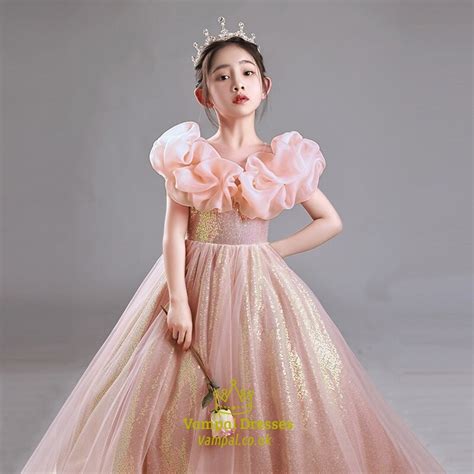 Purple Kids Dresses For Wedding Dress Carnival Ball Gown Children Teen