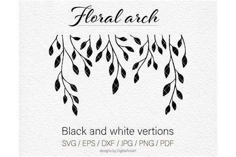 Floral Arch Svg Branch Svg Leaves Svg Gráfico Por Digitalarsiart