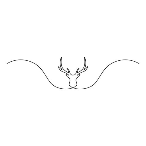 Premium Vector Single Continuous Line Drawing Of Head Deer Illustration