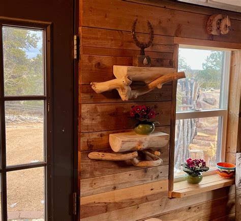 Aspen Floating Shelves Set Of Two Mancave Shelves Rustic Shelves Log Shelves Etsy