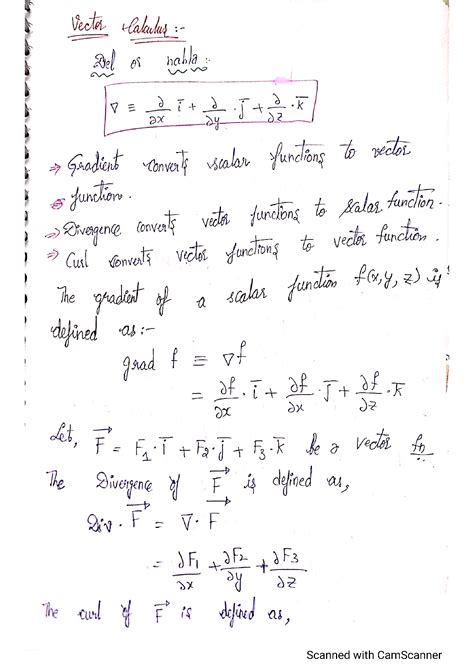 SOLUTION: Vector calculus formulas problems results - Studypool