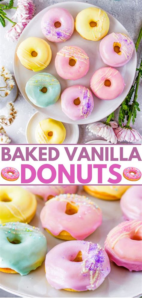 Baked Vanilla Donuts Recipe Donut Glaze Recipes Baked Donut