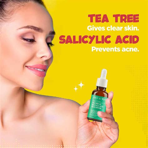 Zayn And Myza Tea Tree And Salicylic Acid Face Serum Reduces Acne Scars Blemishes With Niacinamide