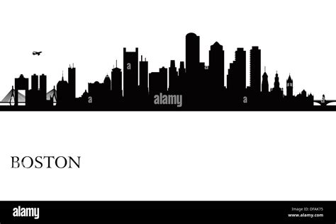 Boston city skyline silhouette background Stock Photo - Alamy