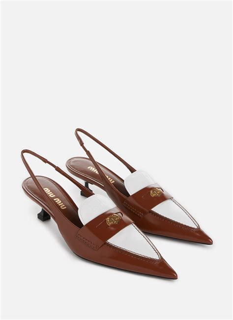 Leather Slingback Miu Miu For Women