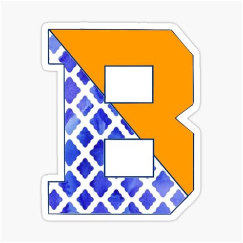 Bucknell University Design Pattern Blue And Orange Sticker For Sale