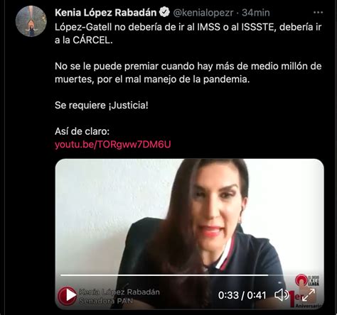 “debería Ir A La Cárcel” Kenia López Rabadán Se Lanzó Contra López Gatell Infobae