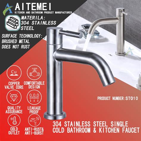 Sus Bathroom Wash Sink Faucet Stainless Lavatory Basin Faucet