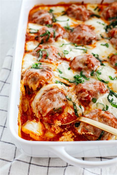 Cheesy Keto Meatball Casserole Eat Yourself Skinny