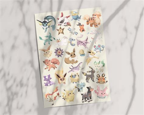 Pokemon Inspired Vintage Mix Wall Art Print Poster - Etsy