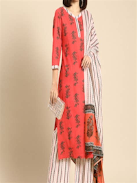 Buy Anouk Women Red Ethnic Motifs Printed Regular Pure Cotton Kurta