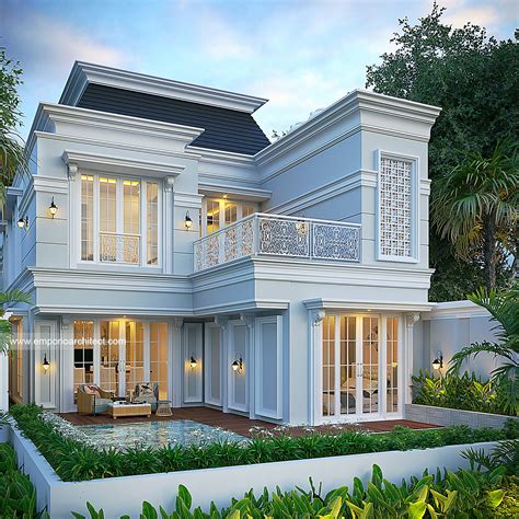 Desain Tampak Belakang Rumah Klasik 2 Lantai Bapak INR Di Palembang