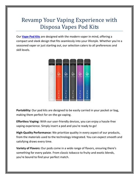 Ppt Revamp Your Vaping Experience With Disposa Vapes Pod Kits Powerpoint Presentation Id