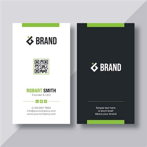 Premium Vector Modern Vertical Business Card With Qr Code