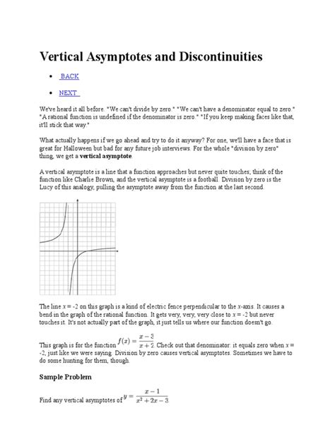 Vertical Asymptotes And Discontinuities Asymptote Algebra