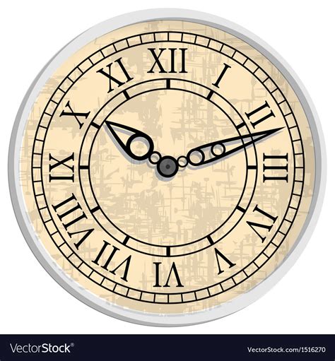 Antique Clock Royalty Free Vector Image Vectorstock