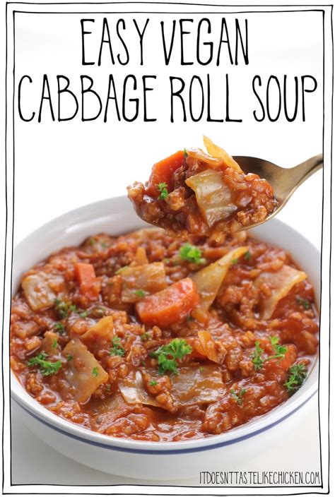 Easy Vegan Cabbage Roll Soup • It Doesnt Taste Like Chicken Karinokada