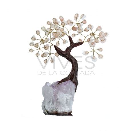 Small Rose Quartz Tree With Amethyst Druze Base