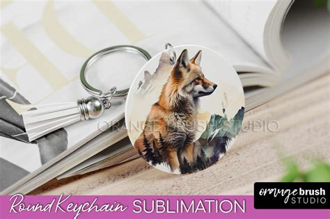 Wild Animals Keychain Mountain Keychain Graphic By Orange Brush Studio