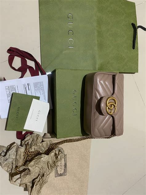 GUCCI MARMONT SUPER MINI NUDE Barang Mewah Tas Dompet Di Carousell