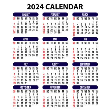 2024 달력 템플릿 디자인, 2024년 달력, 2024년 달력 디자인, 2024년 PNG 일러스트 및 PSD 이미지 무료 ...