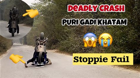 Yamaha Aerox Stoppie Fail Deadly Crash Puri Gadi Khatam Stunt Fail