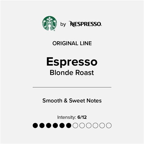 Starbucks Blonde Espresso Roast Capsules For Nespresso Original Line