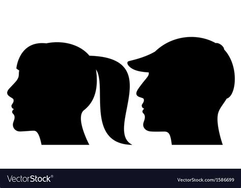 Man And Woman Face Profile Silhouette Royalty Free Vector