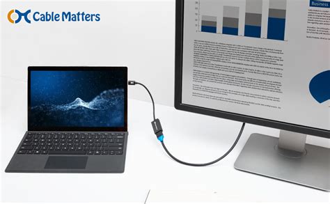 Cable Matters Aluminum USB C To HDMI Adapter 4K 60hz For Surface Pro 7