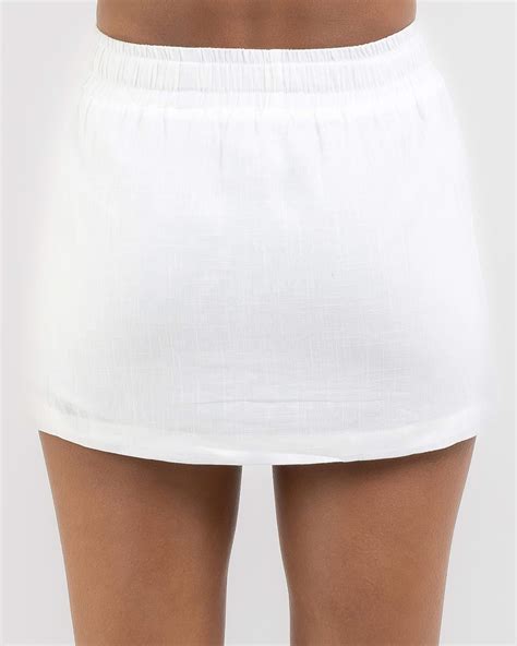 Mooloola Jade Hawaii Skirt In White Free Shipping And Easy Returns
