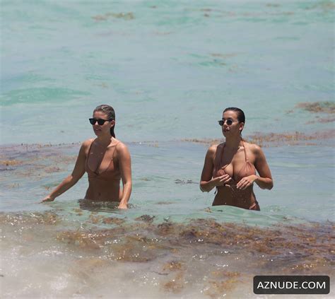 Devin Brugman Sexy With Natasha Oakley In Nude Colored Bikinis At The Beach In Miami AZNude