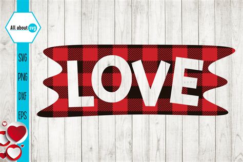 Love Valentines Buffalo Plaid Graphic By All About Svg Creative Fabrica