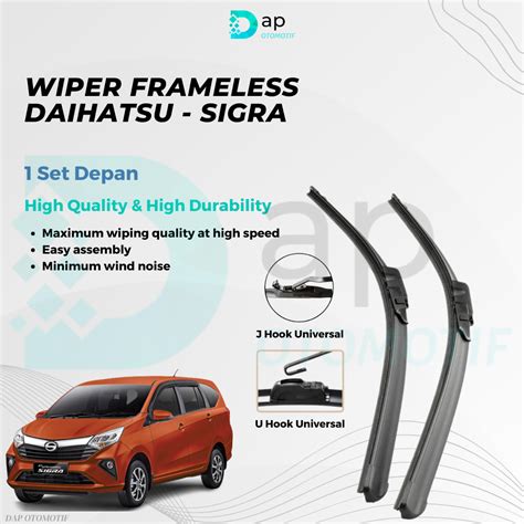 Wiper Daihatsu Sigra Frameless Set Depan Pcs Lazada Indonesia