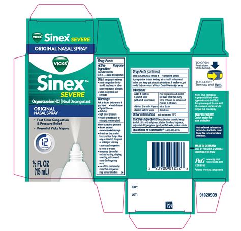 Ndc To Rxnorm Crosswalk Vicks Sinex Severe Original Spray Nasal