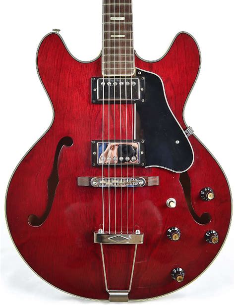 Vintage Ventura 335 Wine Red Hollowbody Electric Guitar W Reverb