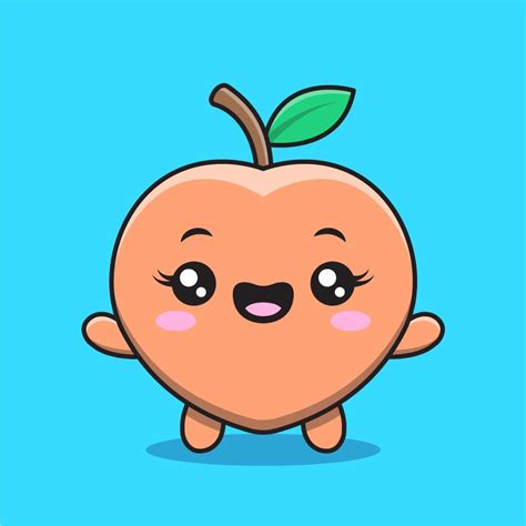 Cute Peach Character Royalty Free Stock Svg Vector And Clip Art