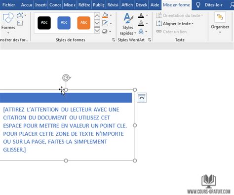 Tutoriel Word Creer Et Formater Une Zone De Texte Tutoriel Word