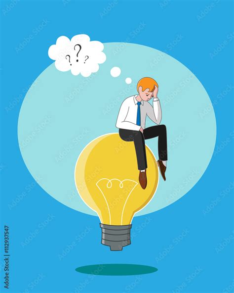 Person Thinking With Light Bulb