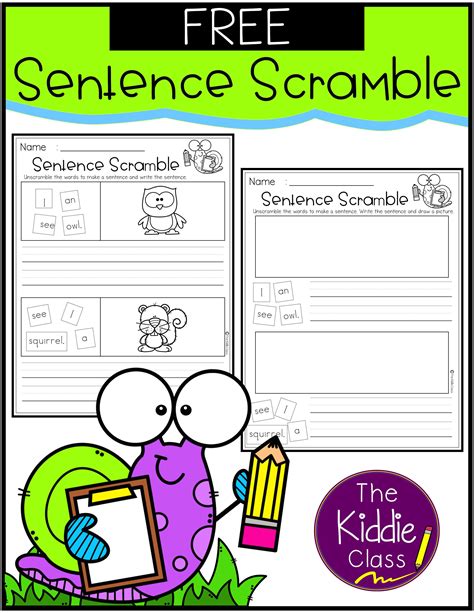 Scrambled Sentences For Kindergarten