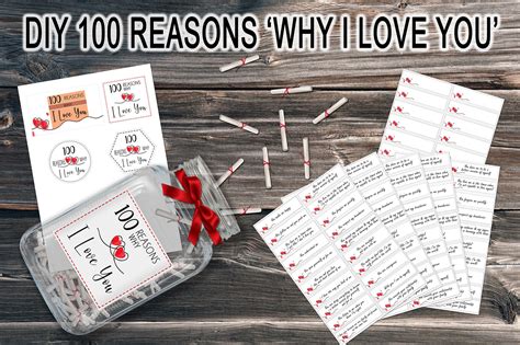 100 Reasons Why I Love You Jar Love Notes Romantic Ts For Him Diy