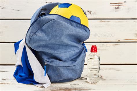 Backpack with soccer ball Stock Photo by stockfilmstudio | PhotoDune